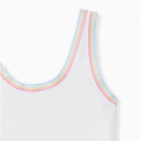 Torrid Size 3 White Bodysuit with Rainbow Trim - Picture 2 of 10